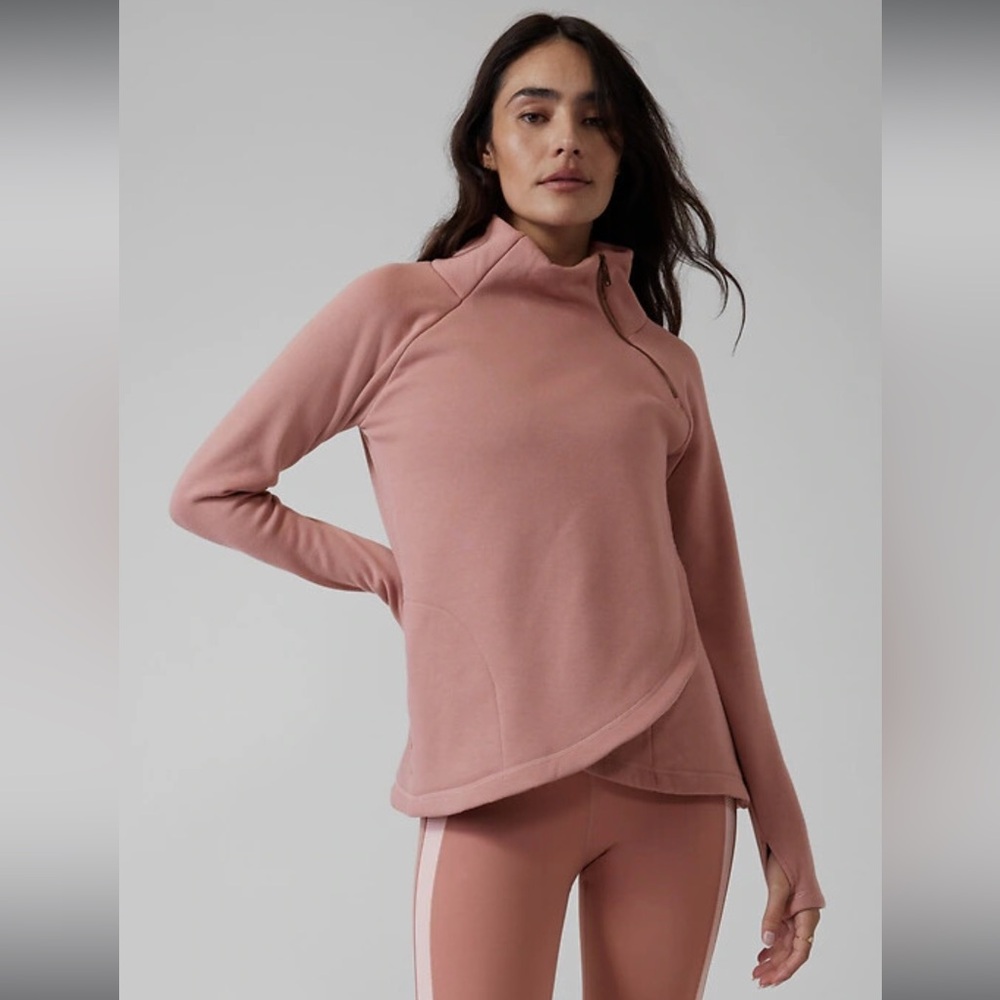 Athleta cozy karma asymmetrical pullover size SMALL